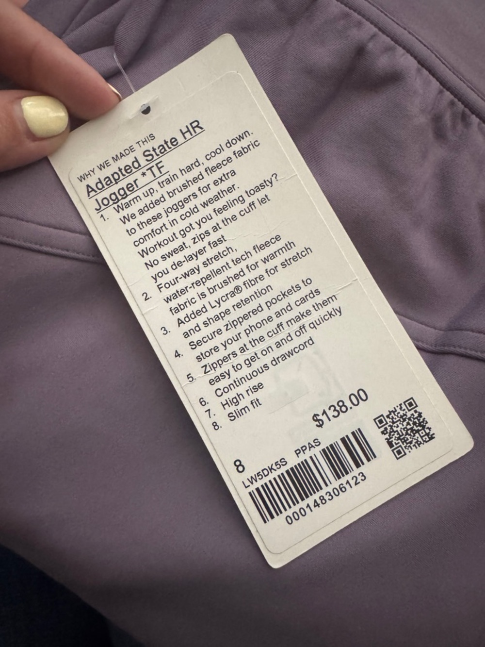 Lululemon Adapted State High-Rise Fleece Jogger *Full Length in Purple Ash - Picture 5 of 5
